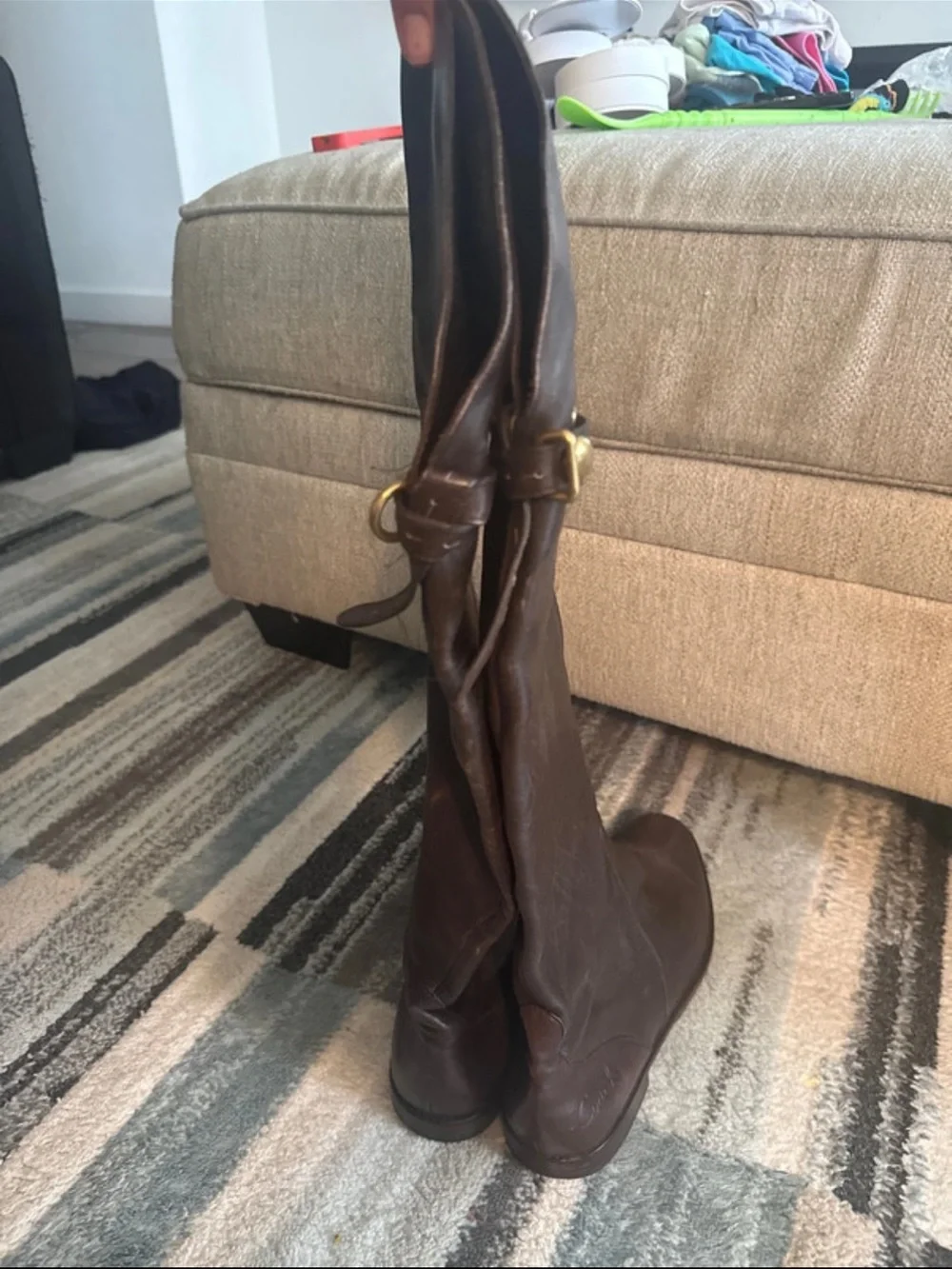 Classic Brown Leather Tall Riding Boots - COACH